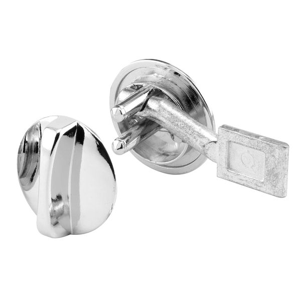 Concealed Latch Knob Set w/Flat Tip Bolt, Cast Zamak, Chrome Plated (Single Pack)